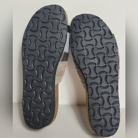 NAOT Portia Slide Sandals Wedge Sz 37 Mocha Rose Leather Suede Comfort Footbed - Picture 7 of 7